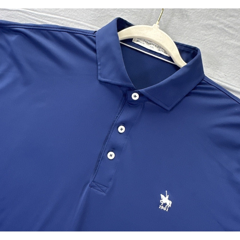 HOLDERNESS & BOURNE The Anderson Polo Mens XXL‎ Navy Blue Performance Golf Shirt